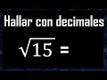 square root of 15 with decimals procedure