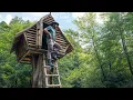 Download Lagu Bushcraft Treehouse on a Stump with Hand Tools and Dogs