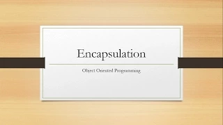 Object Oriented Programming - Encapsulation C