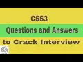CSS Interview Questions and Answers CSS3 Interview Questions for Freshers and Experienced