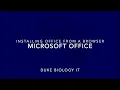 Office Installing Office 365 via Browser
