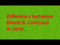 Difference between break and continue in Java