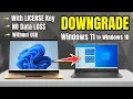 How to DOWNGRADE Windows 11 to Windows 10 without losing LICENSE and DATA - No USB