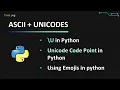 ASCII and UNICODE in Python What is Unicode Code Point U in Python chr and ord Functions