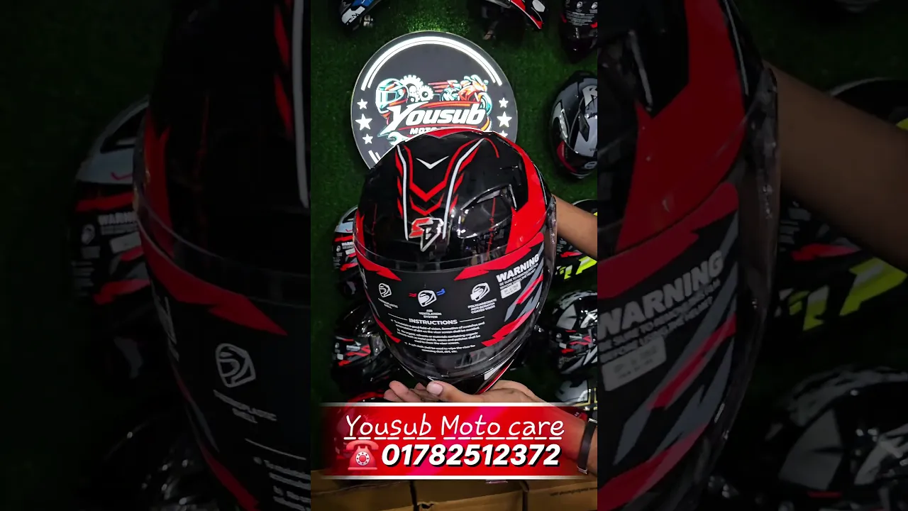 Steelbird SBA-20 #09 (Glossy Black with Red Graphics) Modular / Flip-Up Helmet