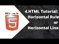 HTML Tutorial Horizontal Rule or Horizontal Line using hr Tag in HTML Web Development