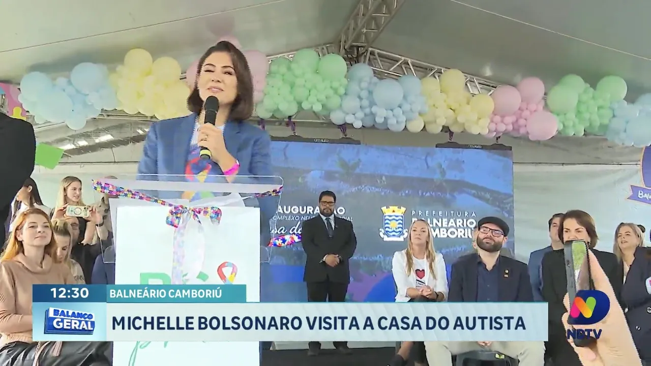Michelle Bolsonaro e Governador de SC inauguram casa do Autista em Balneário Camboriú