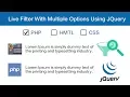 Live Filter With Multiple Options Using JQuery