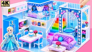 Make Frozen Royal Castle House with Luxurious Bedroom & Chic Decor use Clay ❄️ DIY Miniature House