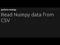 Read Numpy data from CSV