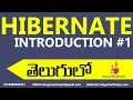 Hibernate Introduction class for Beginner 2018 in Telugu part-1