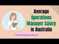 Average Operations Manager Salary in Australia