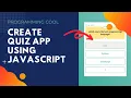 Quiz App Using Vanilla JavaScript Vanilla JavaScript Project Programmingcool