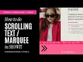 How to do a scrolling text marquee in Showit with no code at all
