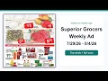 Superior Grocers Weekly Ad 26 - 26 Top 10 Deals
