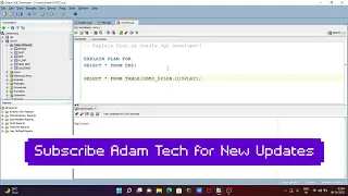 Explain Plan in Oracle SQL Developer