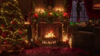 A Cozy Christmas Ambience Sheltering From The Snow Wind Sounds For Sleeping 4K