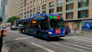 NYCT Bus M1 M31 M66 QM6 Route Action at 42nd Street 5th Avenue