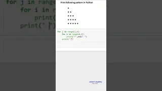 Print the given pattern in python python for beginners