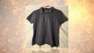 Croft Barrow Womens Small Classic Polo Shirt Top Navy Blue Short Sleeves