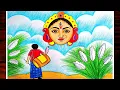 How To Draw Maa Durga Maa Durga Drawing Durga Puja Special Scenery Drawing Easy For Beginners
