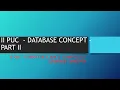 2nd PUC - DATABASE CONCEPTS