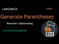 LeetCode 22 Generate Parentheses Backtracking Explained with Tree Visualization Java Solution