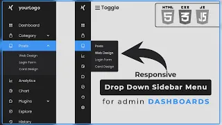 Responsive Sidebar Menu Dropdown Submenu - Admin Dashboard Menu HTML CSS and JavaScript