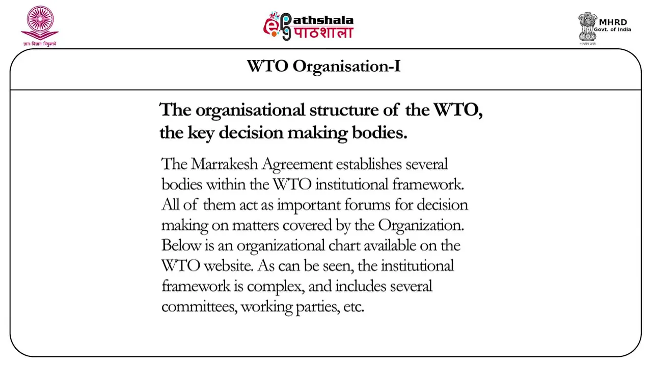 The world trade organization: 1 (LAW)