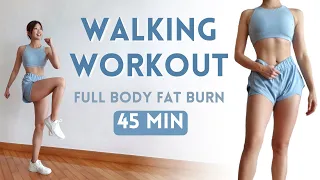 45 MIN WALKING CARDIO WORKOUT Intense Full Body Fat Burn at Home Emi