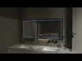 ExBrite 60 x 28 inch Bathroom Light Mirror Fahrenheit Anti Fog with 12 Hour Clock Mirror