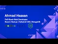Full-Stack Web Developer Portfolio Ahmad Hassan Yaseen React Next js Tailwind CSS MongoDB