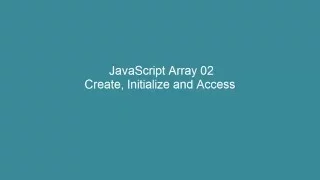 JavaScript Array - 02