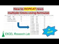 Repeat rows in a table multiple times n times Using only formulas
