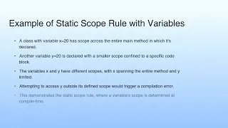 Example of Static Scope Rule with Variables Lecture 11 Java Static Scope Rule