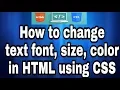 How to change the text font size color in HTML using CSS