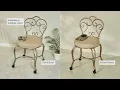 Lunah Exclusive Metal Upholstered Vanity Chair with Caster Wheels