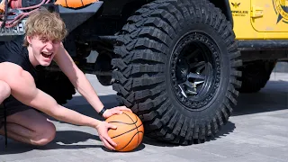 Что будет, если переехать мяч колесом от jeep?