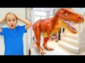 Lagu Cerita Dinosaurus untuk Anak | Mainan Dinosaurus Chris Menjadi Hidup di Rumahnya