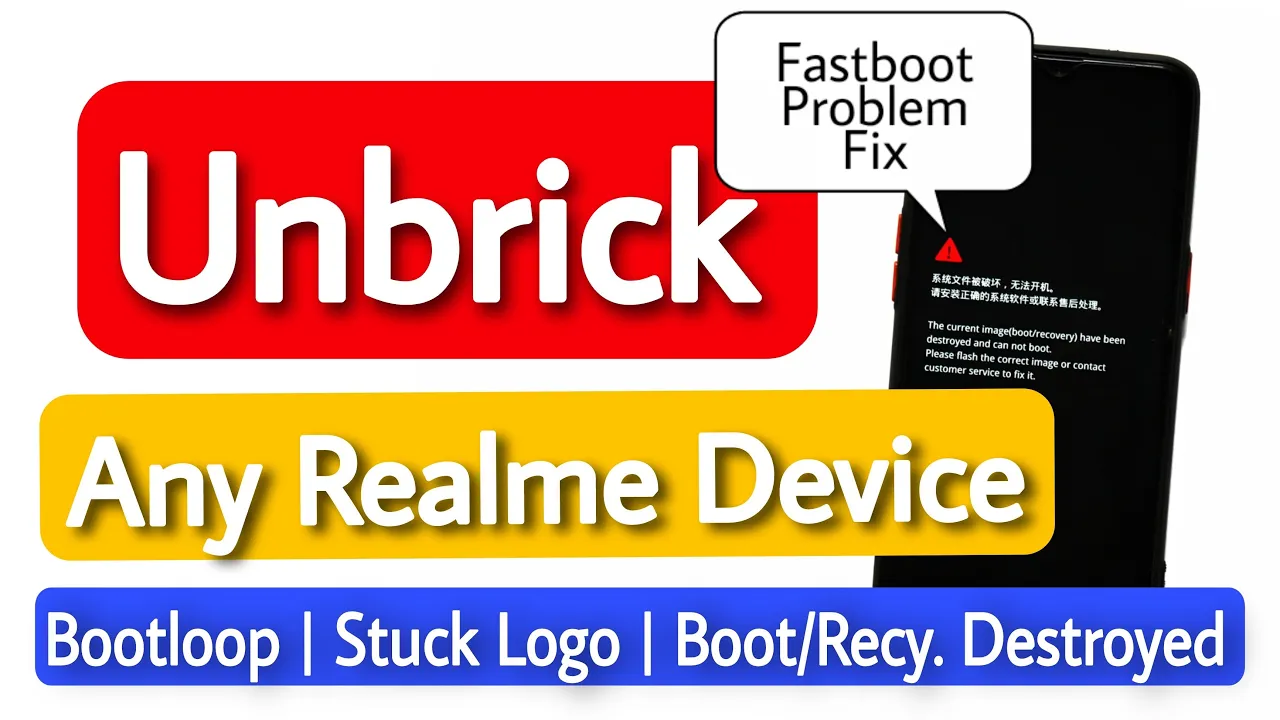 How To Unbrick Realme Devices | Flash/Unbrick Any Realme Phone. Fix Current Image Has Been Destroyed