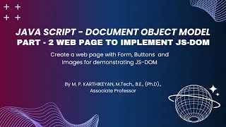 JavaScript DOM Tutorial Part 2 Build a Web Page with Forms Buttons Images
