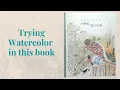 Trying water colors in four seasons coloring book