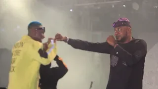 zlantan almost received a big blow from odunlade adekola during a stage performance