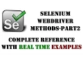 Selenium Tutorials Selenium WebDriver Methods with examples PART 2