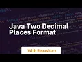 java two decimal places format