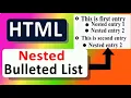 Nested unordered list in HTML document