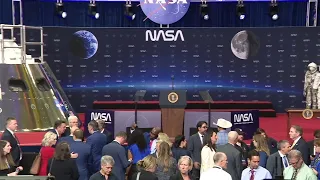 President Donald Trump speaks with astronauts on International Space Station