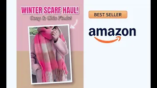 The CUTEST Amazon Fashion Find ONLY 19 Pink Plaid Blanket Scarf Review