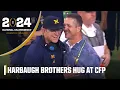 Surprise Jim Harbaugh embraces brother John Harbaugh on sideline at CFP ESPN College Football