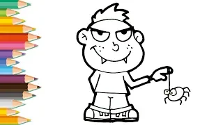 Drawing and Coloring for Kid Vampire Kid Lovely Kids